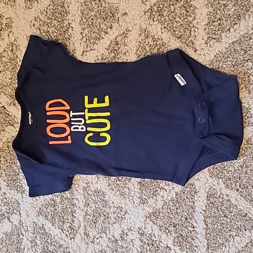 15 for $10 - Onesies Brand Boys 3-6m Blue "Loud But Cute" Short Sleeve Onesie